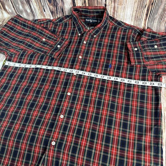 Ralph Lauren BLAIRE Mens Size Large Red Blue Long Sleeve Button Down Dress Shirt - Picture 4 of 8